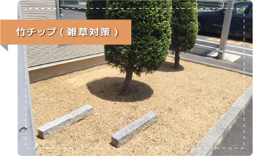 エルブガード・竹チップで雑草防止